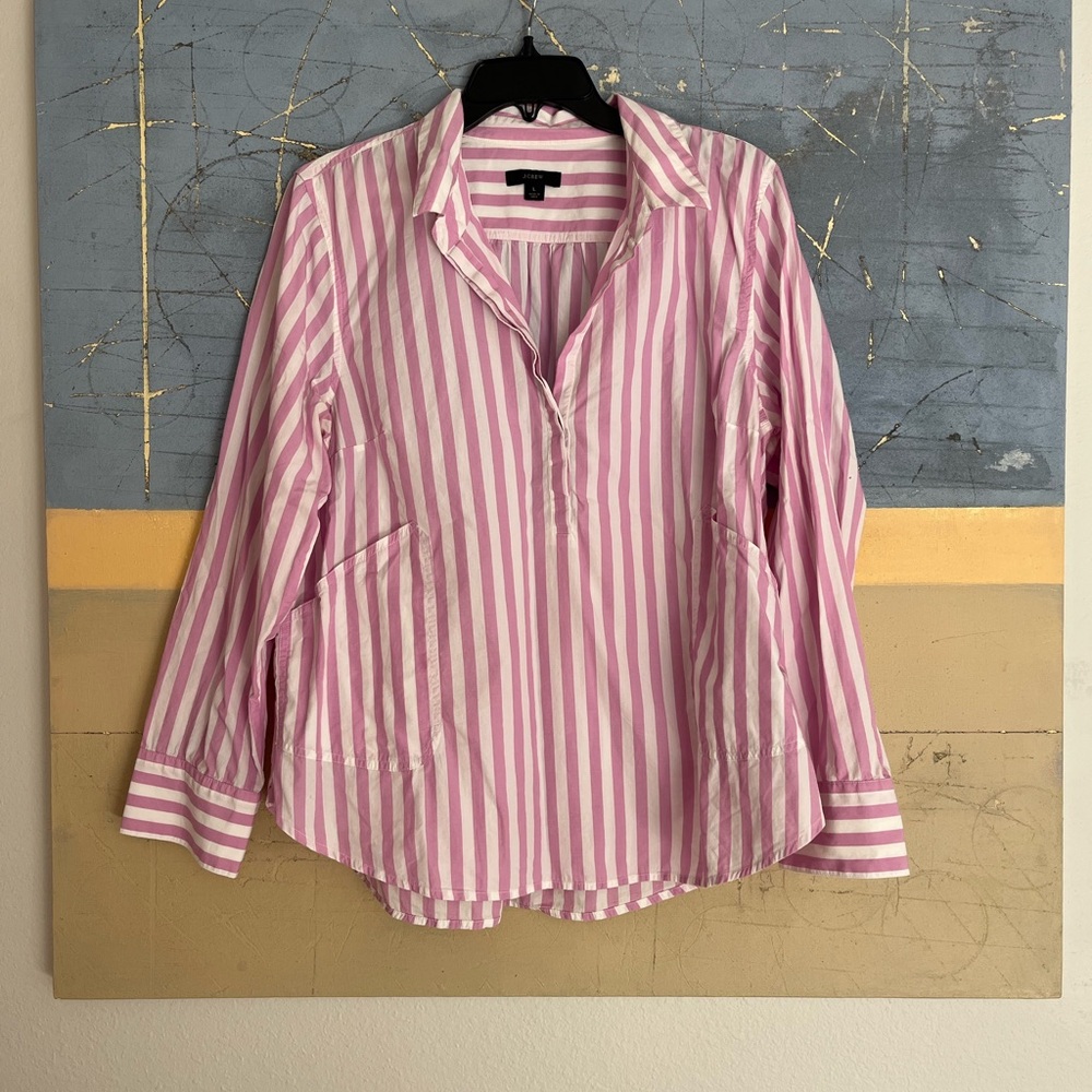 J Crew Striped Women's Poplin Top
